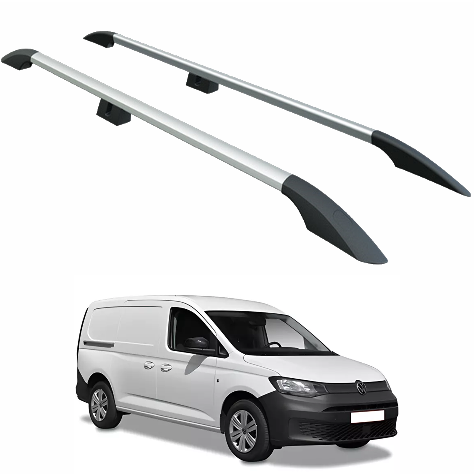 For Volkswagen Caddy V Maxi 2020-2025 Roof Side Rails, Plus Silver For Volkswagen Caddy V Maxi 2020-2025 Roof Side Rails, Plus Silver